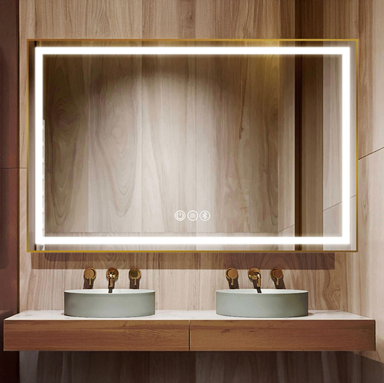 ALUMINUM-ALLOY-FRAME LED Bathroom Vanity Mirror Custom Size Aluminum Alloy Frame - Image 1