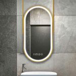LED Bathroom Vanity Ceiling Mirror 24 x 24 Oval