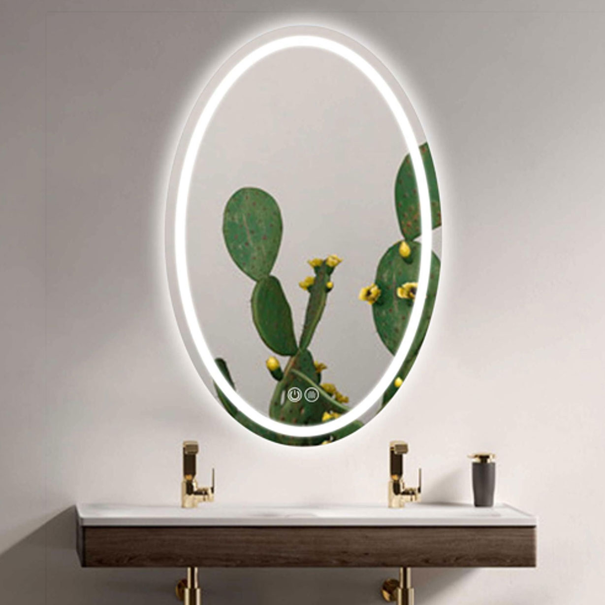 Ellipse-Cover LED Bathroom Vanity Mirror 24 x 16 Ellipse - Image 1
