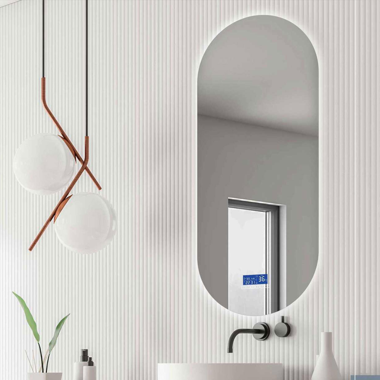 PILL-COVER2 LED Bathroom Vanity Mirror 24 x 16 Oval - Image 1